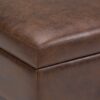Owen - Square Coffee Table Storage Ottoman - Distressed Chestnut Brown - Image 3