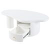 Cloud - Coffee Table, Irregular Shape Coffee Table With 1 Dreawer And Shelf For Living Room - White - Image 16
