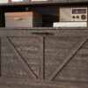 Farmhouse Shoe Storage Cabinet With Barn Door Design, 2 Flip Drawers, Hooks - Dark Oak - Image 13