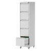 Heavy Duty 5 Drawer Metal Vertical File Cabinet With Lock And Wheels For Home Office - Brushed Nickel - Image 12