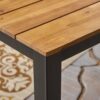 Rectangular Outdoor Dining Table Tabletop With Iron Legs - Black - Image 6