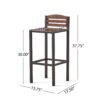 Outdoor Barstool With Slat Panel Design (Set of 2) - Dark Brown - Image 3