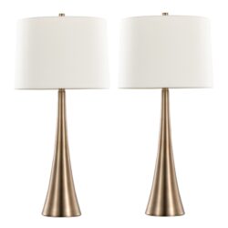 Diana - Contemporary Table Lamp (Set of 2) - Matte Golden Bronze / White