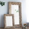 Rectangle Wall Accent Mirror With Distressed Wood Frame - Brown - Image 6