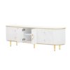 Modern TV Stand For TVs Up To 80", Entertainment Center With 4 Drawers And 1 Cabinet, Wood TV Console Table With And Handles For Living Room - White - Image 13