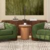 Kenzie - Fluted Pillar Round Accent Side Table - Light Natural Brown - Image 4