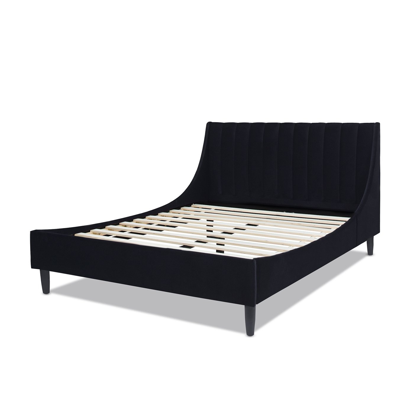 Aspen - Queen Vertical Tufted Headboard Platform Bed Set - Anthracite Black - Image 11