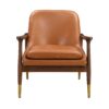 Accent Chair With Cushioned Seat, Brass Tipped Legs - Brown - Image 8