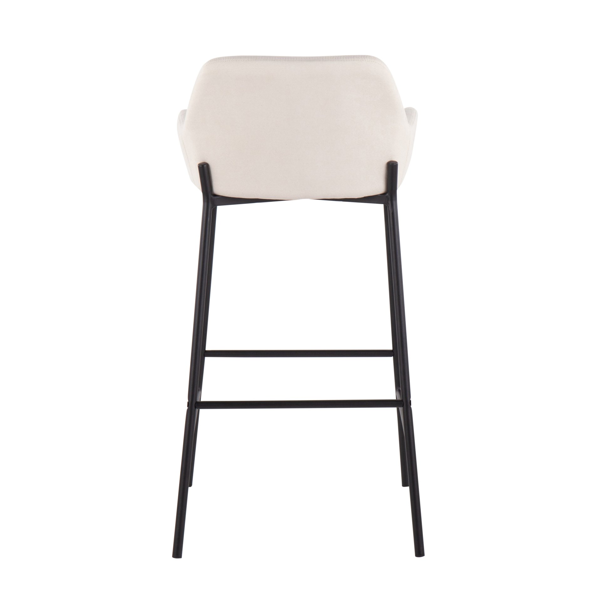 Daniella - Industrial Fixed Height Bar Stool (Set of 2) - Black / Cream - Image 5