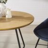 Modern Curved X Base Round Dining Table - English Ash - Image 5