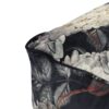 Hazel - Large Square Pouf, Versatile Ottoman Or Floor Cushion, Flower Print - Black - Image 6