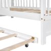 Twin Size House Bed With Trundle, Kids Bed With Shelf - White - Image 10