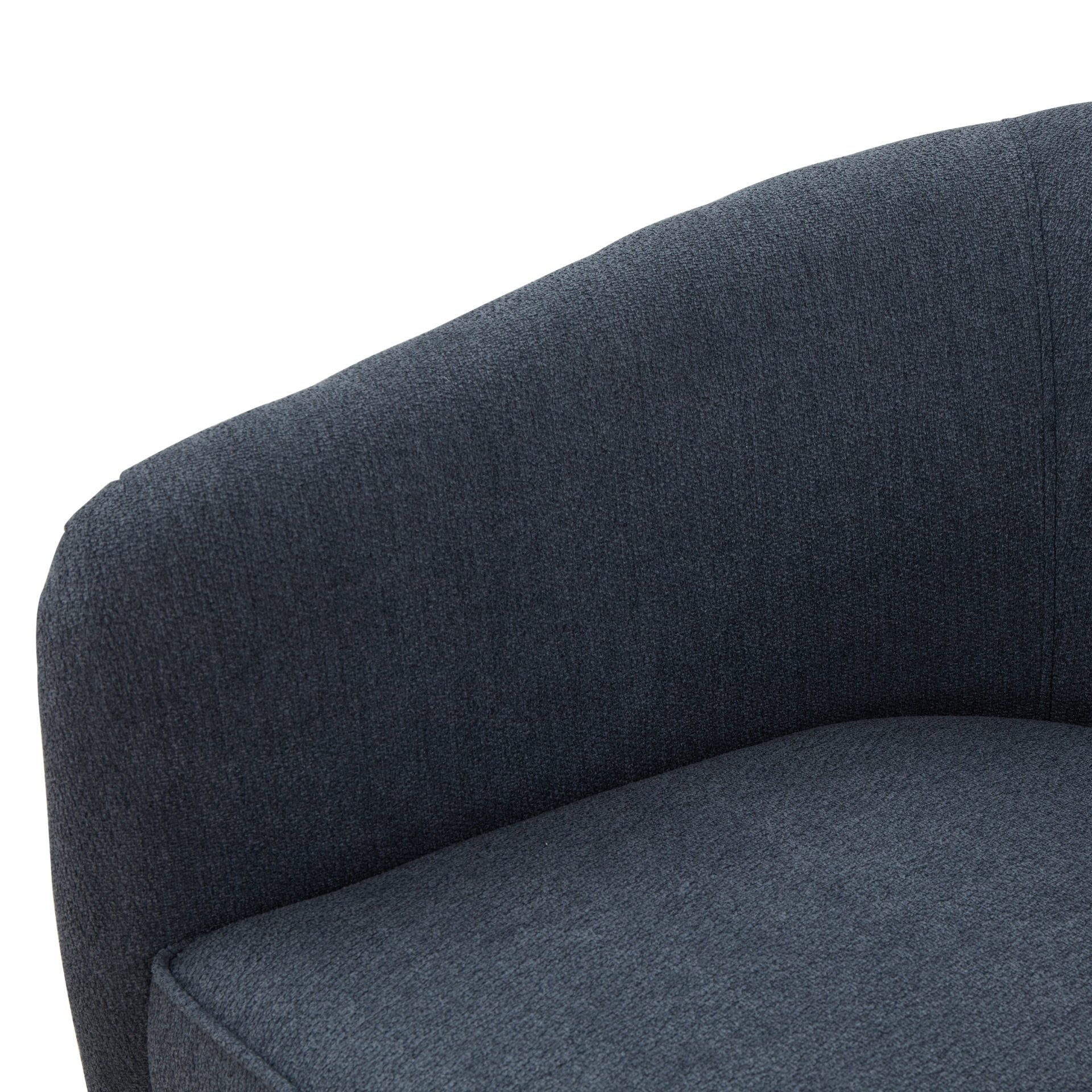 Miramar - Chenille Swivel Chair With Wooden Base And Plush Cushion - Blue - Image 11