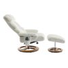 Recliner Chair With Ottoman Modern 360° Swivel Lounge Chair With Footstool 5 Point Vibration Massage Seat Heating & 140° Adjustable Backrest - White - Image 13
