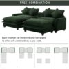 Chenille Upholstered Sectional Sofa With 2 Removable Ottomans, USB Ports, Cup Holders, And Storage - Green - Image 5