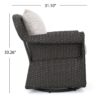 Amaya - Outdoor Swivel Rocker Chair With Water Resistant Cushions - Brown / Beige - Image 7