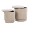 Marla - Upholstered Contemporary Ottoman Set - Beige - Image 3