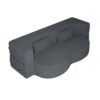 Modern Floor Sofa, With 2 Pillows, Convertible Teddy Fabric Foam Filled Bed, Full Size Folding Mattress, Suitable For Living Room Guest Room, Game Room - Gray - Image 11