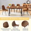 Modern Transferred Leg Backrest Dining Chair And Herringbone Dining Table Set Model Of Elegance And Durability For Home Furnishing - Brown / Walnut - Image 6