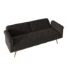Elegant Sofa Bed With Nail Head Trim And Matching Pillow - Black - Image 11