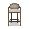 Americana - Mid-Century Modern Cane Back Counter Stool - Taupe Beige Textured Weave - Image 2