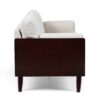 Retro Style Three Seater Sofa With Smooth Upholstery - Beige - Image 8
