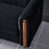 Contemporary Velvet Sofa Couch For Living Room - Black - Image 10