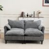 Convertible Combination Sofa, Sofa U Shaped, Sofa With Footstools With Storage - Gray Sofa For Living Room, Living Room 2 Seater Combination Sofa Gray - Gray - Image 2