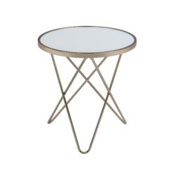 Valora - Glass Top End Table - Champagne