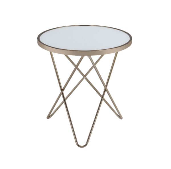 Valora - Glass Top End Table - Champagne