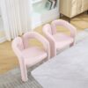 Contemporary Designed Velvet Upholstered Accent / Dining Chair With Armrests - Pink - Image 9