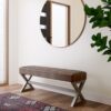 Salinger - Large Ottoman Bench - Distressed Chestnut Brown - Image 7