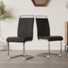 Dining Chairs Set, Kitchen Modern Metal Chairs With Padded Seat High Back And Sturdy Chrome Legs, Chairs For Dining Room (Set of 4) - Black - Image 8