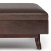 Owen - Rectangular Storage Ottoman - Distressed Chestnut Brown - Image 3