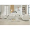 Cozy Upholstered Sofa Set Oversized Comfy Cloud Sofa Double Cushion Sofa Group Plush Cushion Sofa Couch For Living Room - Beige - Image 8
