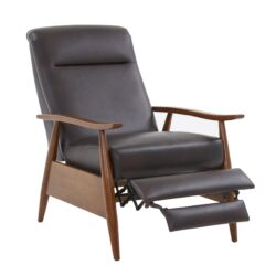 Sarasota - Wood Arm Push Back Recliner - Brown