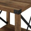Rustic Industrial X 2 Tier Side Table - Rustic Oak - Image 3