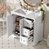 36" Transitional Bathroom Vanity With Sink, Soft Close Doors, Adjustable U Shelf, 3 Drawers - White - Image 3