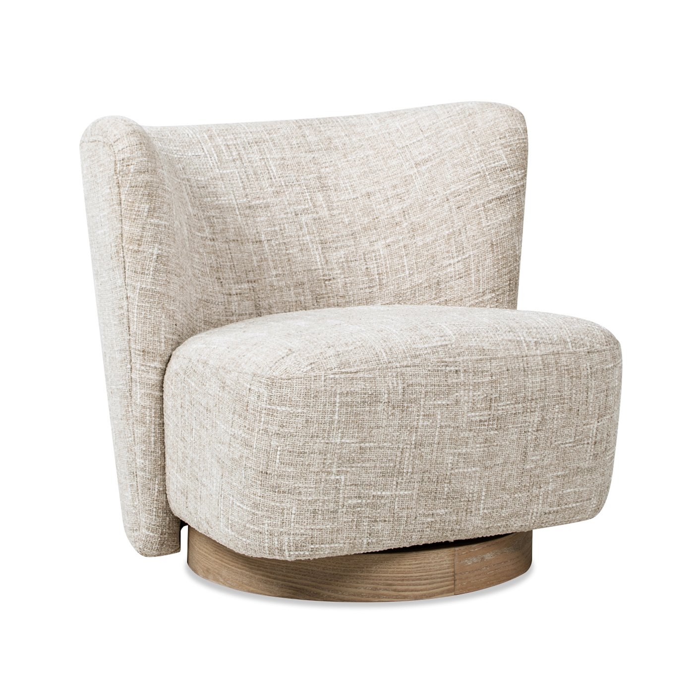Miranda - Armless Swivel Accent Chair - Natural Gray - Image 4