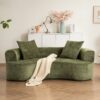 Modular Sectional Sofa With Chaise, Cloud Sectional Modern Sleeper Couch With Deep Seat, Sponge Compression Sofas - Green - Image 2