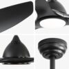 Modern Ceiling Fan With 22W Led Light, 3 ABS Fan Blades Dc Motor Ceiling Fan For Bedroom Living Room - Black - Image 5