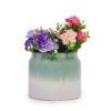 Gradient Flowerpot (Set of 2), Planter For Patio, Garden, Windowsill - White / Green - Image 7