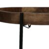 Modern Industrial Round End Table With Tray Top And Foldable Iron Legs - Natural - Image 8