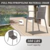 4 Piece Stackable Single Chairs With Vertical Stripe Design For All Weather - Warm Gray - Image 15