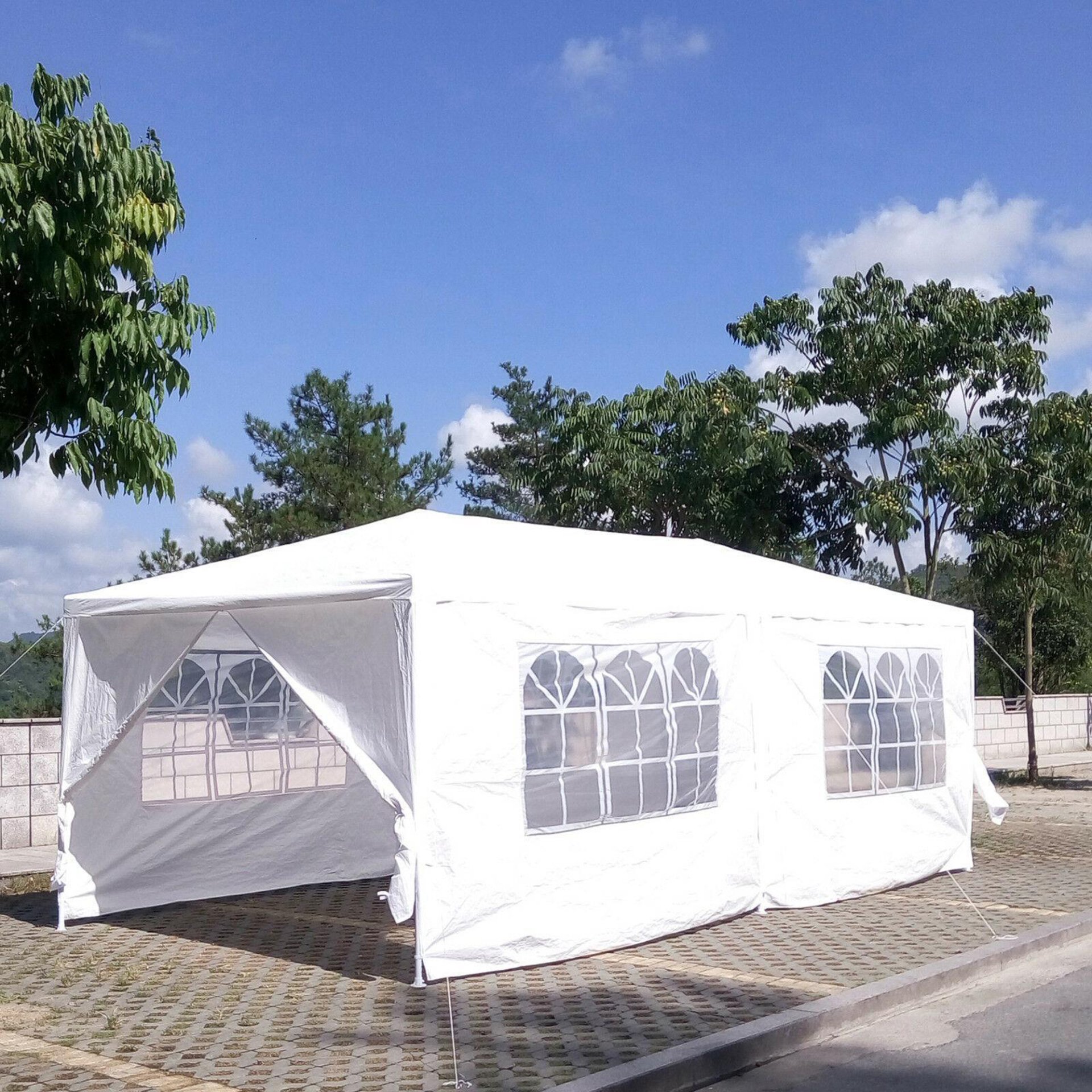 Wedding Party Canopy Tent Outdoor Gazebo With 6 Removable Sidewalls - White - Image 4
