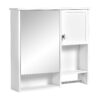 Modern Wall Mounted Bathroom Medicine Cabinet, Bathroom Wall Storage Cabinet With Mirror, Over The Toilet Space Saver Cabinet With Towels Bar - White - Image 17