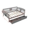 Full Size Daybed With 2 Drawers, Slat Support - Gray - Image 9