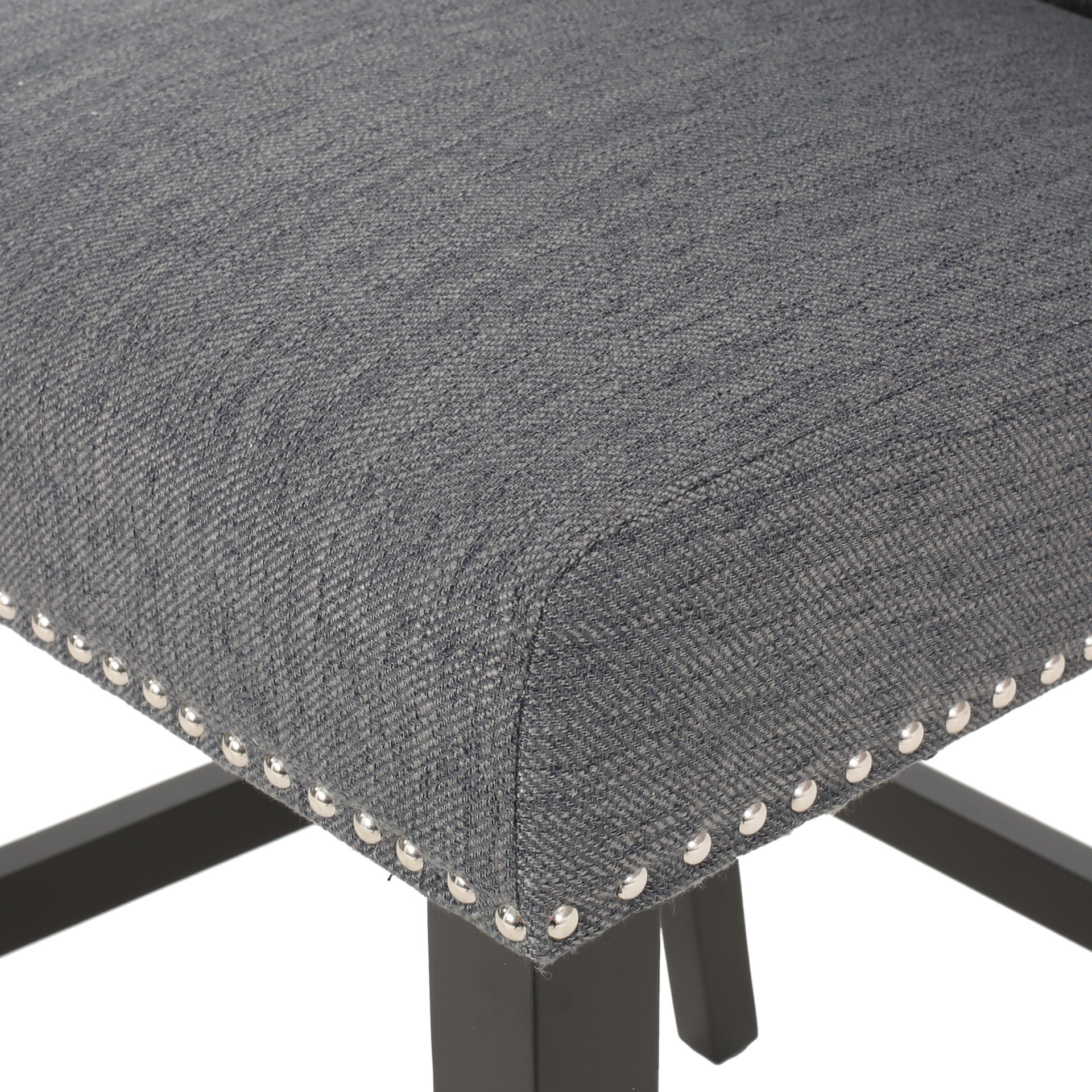 Vienna - Contemporary Fabric Tufted Wingback 27" Counter Stools, (Set of 2) - Charcoal / Dark Brown - Image 14