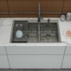 Double Bowl Kitchen Sink 16 Gauge 33" X 22" With 2 10" Deep Basins - Gunmetal Black - Image 4