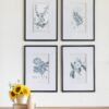 Botanical Wall Art Prints, Home Decor For Living Room Dining Room, Bedroom, Hallway (Set of 4) - White / Black - Image 7